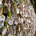Wishes written on seashells in a Buddhist temple